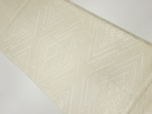 リサイクル　佐賀錦松皮菱に菱模様織出し全通袋帯